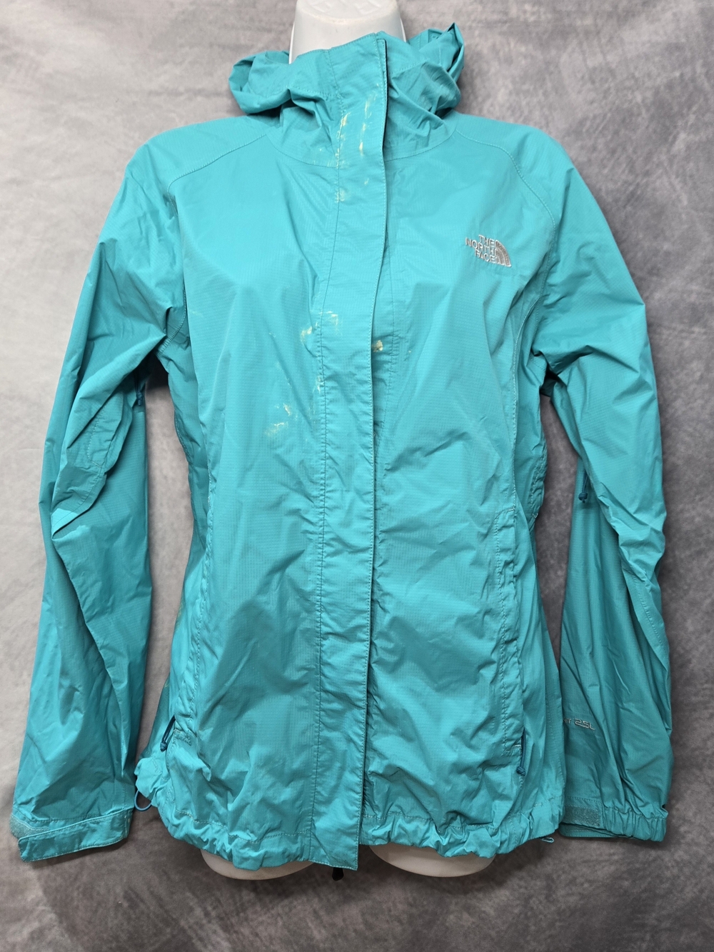 The North Face Women's Teal Waterproof Hooded Shell Jacket
